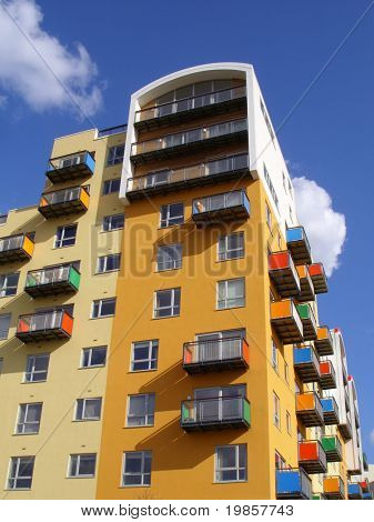 Multi couleur design du bâtiment.