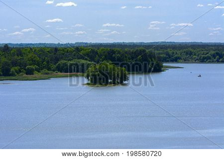 View of the Teterev River from a height in the city park. May 28 2017.