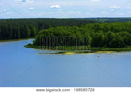 View of the Teterev River from a height in the city park. May 28 2017.
