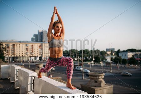 Yoga fitnes training, woman meditating