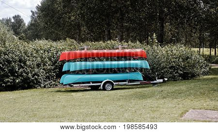 Red And Blue Kayak
