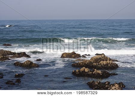 This is an image of the incoming tide at Asilomar State Beach
at Pacific Grove, California.