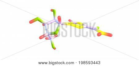 Ribavirin Molecular Structure Isolated On White