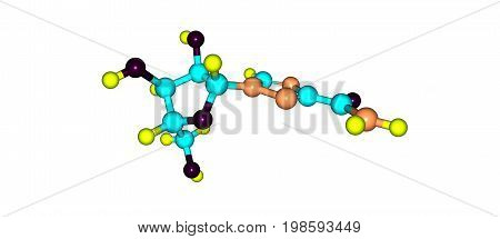 Ribavirin Molecular Structure Isolated On White