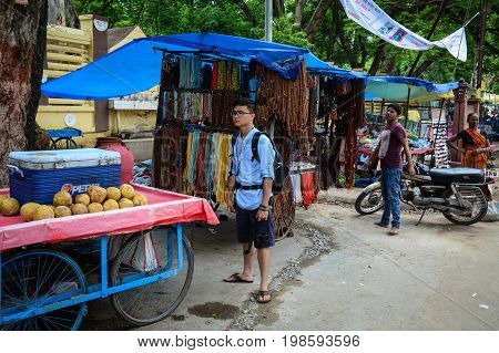 Street Market In Bodhgaya, India