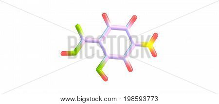 4-aminosalicylic Acid Molecular Structure Isolated On White
