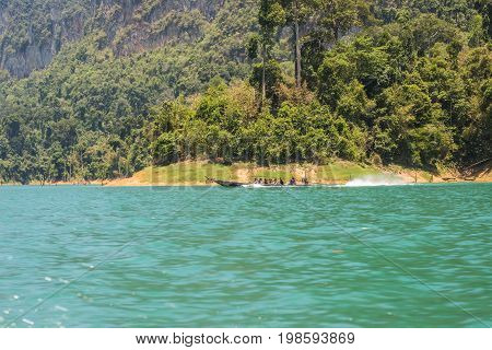 The beautiful lake at Cheow Lan Dam Ratchaprapha Dam, Khao Sok National Park, Thailand.