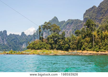 The beautiful lake at Cheow Lan Dam Ratchaprapha Dam, Khao Sok National Park, Thailand.