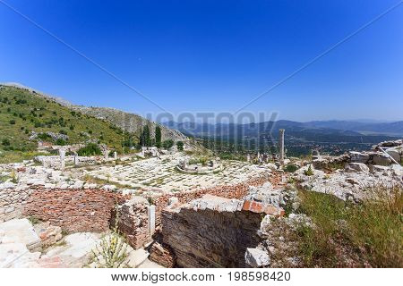 View of agora at ancient city of Sagalassos