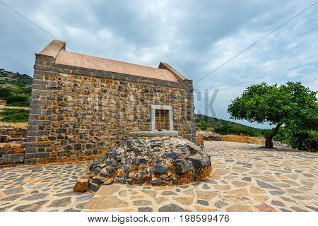 Christian Basilica Poros Elounda On Kalydon Peninsula, Crete, Greece