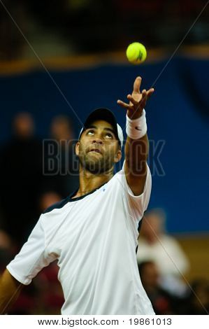 James Blake během jeho zápas proti Stefan Koubek z Rakouska - Davis Cup Austria 2008