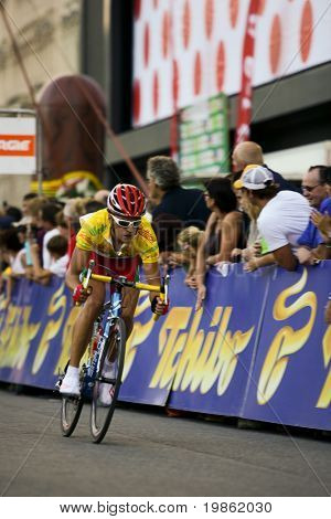Wien, Itävalta - elokuu 1: Rathauskriterium 2008 päättyy voitto Filippo Pozzato Te