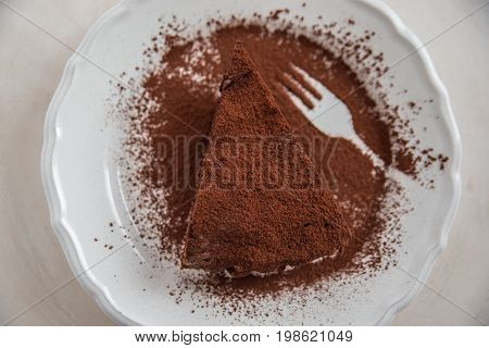 A slice of delicious chocolate tart gateaux