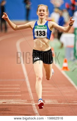 VIENNA, AUSTRIA - 21 febbraio: Campionato di atletica leggera Indoor: Jennifer Wenth vince le donne 