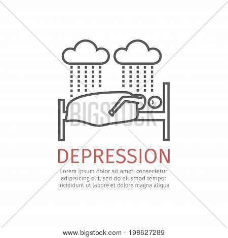 Depression sign. Vector icon for web graphic.