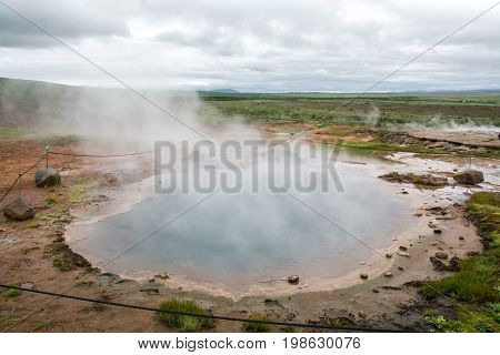 The Geyser at the Haukadalur geothermal area, Iceland.