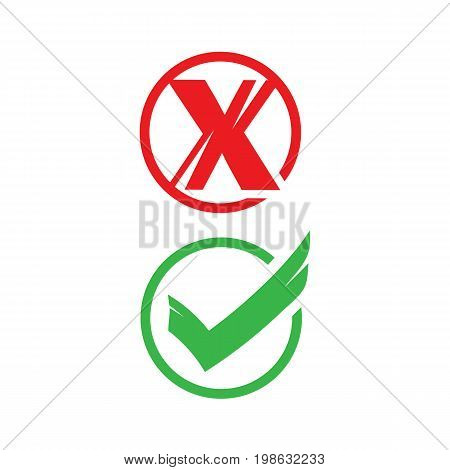 no and yes signs, icon design,  isolated on white background.