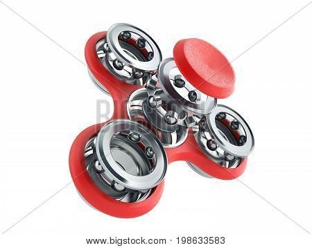Red Hand Spiner 3D Render On White Background