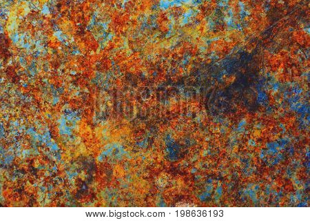 Teal and orange rust texture background for your design