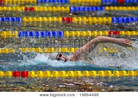 -Wien, Österreich, NOVEMBER 29: Österreichische Schwimmerin Dominik Koll (im Bild) die Männer gewinnt freiesten 400m