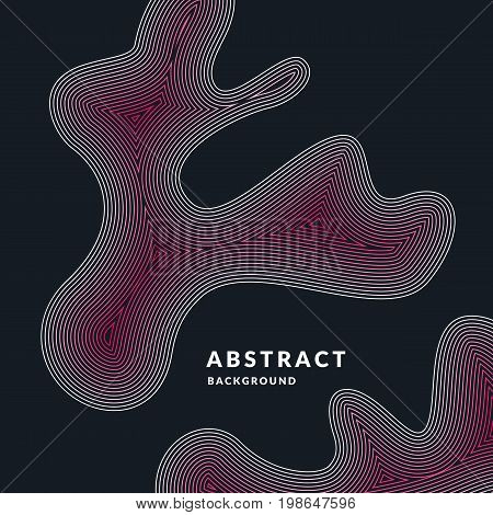 Abstract background with dynamic linear waves. Vector illustration in flat minimalistic style