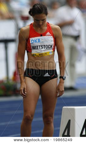 Estie Whittstock Sud Africa in competizione in 400mtrs presso l'Istaf Berlin International Golden Lea