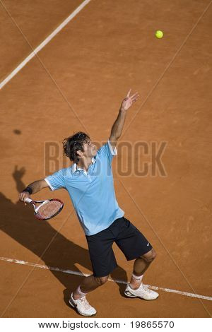 Монте-Карло Монако 24 апреля Роджер Федерер SUI, конкурирующих на турнире ATP Masters в Монте-Карло