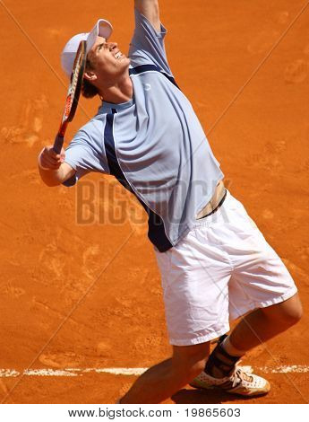 MONTE CARLO MONACO 21 APRIL Andy Murray GBR konkurrerer på ATP Masters turneringen i Monte Carlo, 