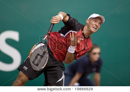 MONTE CARLO MONACO - aprile, Nikolai Davydenko concorrenti nella finale del torneo ATP Masters