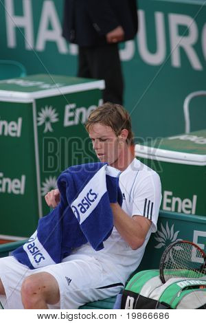 MONTE CARLO MONACO APRIL 25 amerikanske Sam Querry konkurrerer i ATP Masters turneringen i Monte bil