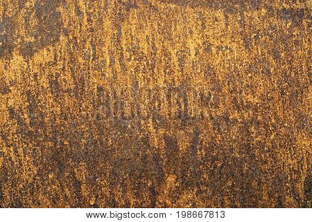 Rusty old metal baking sheet. Rust- red backgrounds
