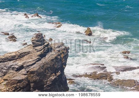 Stork Nest Over Cliffs On The Beach,  Vila Nova De Milfontes