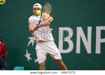 23. Dubna, MONTE CARLO MONACO Ruben Ramírez Hidalgo ESP v Roger Federer SUI v ATP stožáru