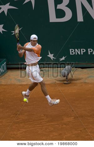 23. Dubna, MONTE CARLO MONACO Ruben Ramírez Hidalgo ESP v Roger Federer SUI v ATP stožáru