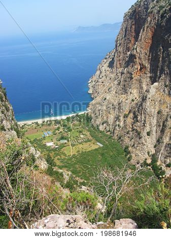 butterfly valley high view canyon fethiye turkey