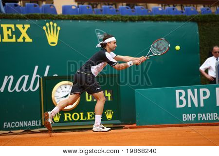 MONTE CARLO MONACO 20 APRIL, Nicolas Kiefer (GER) concurreren in de ATP Masters tournament in Monte C