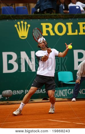 MONTE CARLO MONACO 20 APRIL, Nicolas Kiefer (GER) concurreren in de finale van het ATP Masters-tourname
