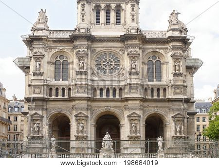 Paris.View of the Cathedral of the Holy Trinity on the Square d'Estienne d'Orves