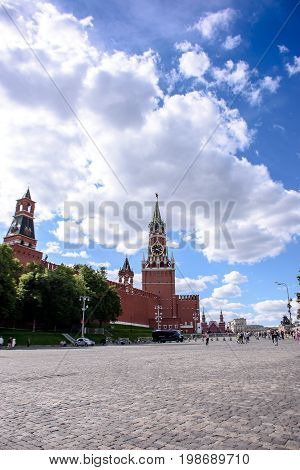 Kremlin Clock Tower, With A Red Star On The Tower