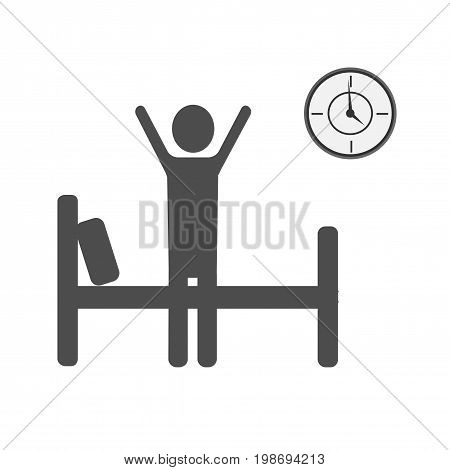 Waking up man icon. Early morning icon.