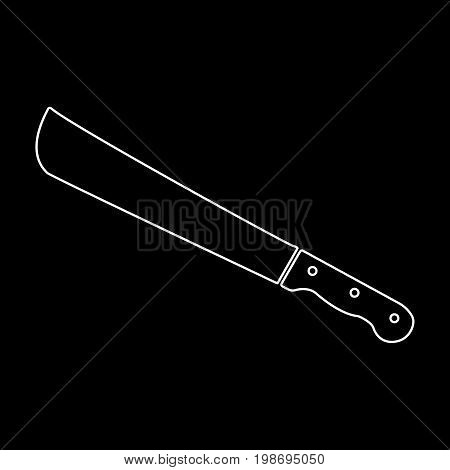 Machete Or Big Knife White Color Path Icon .