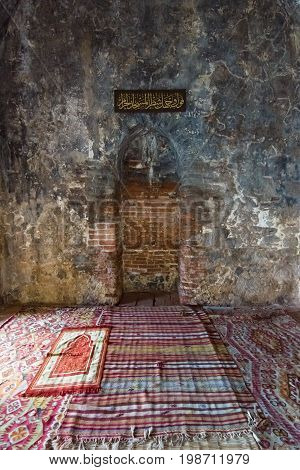 Mosque into the shipyard (Tersane) in the ruins of a medieval fortress (Alanya Castle). Alanya. Turkey