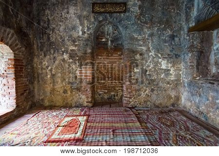 Mosque into the shipyard (Tersane) in the ruins of a medieval fortress (Alanya Castle). Alanya. Turkey