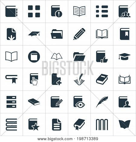 Vector Illustration Set Of Simple Education Icons