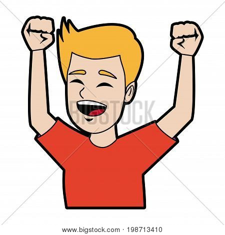 happy boy portrait smiling character vector illustration