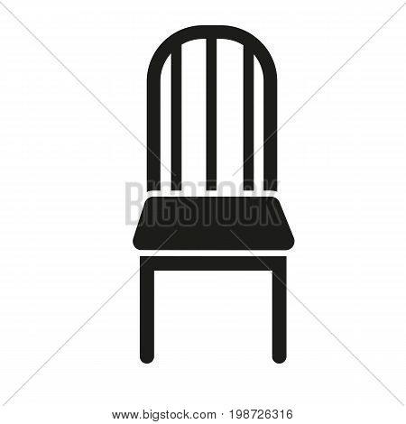 Simple icon of chair. Seat, sitting area, rest area. Furnishing concept. Can be used for topics like furniture, service, information boards