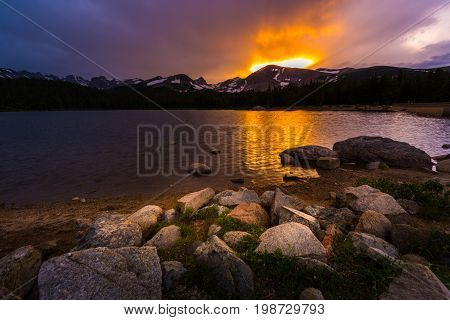 Brainard Lake At Sunset