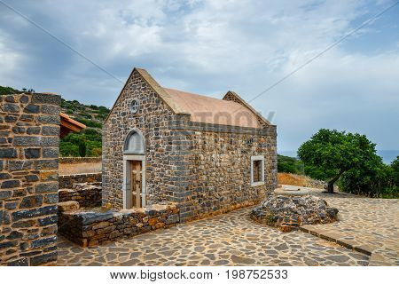 Christian Basilica Poros Elounda On Kalydon Peninsula, Crete, Greece