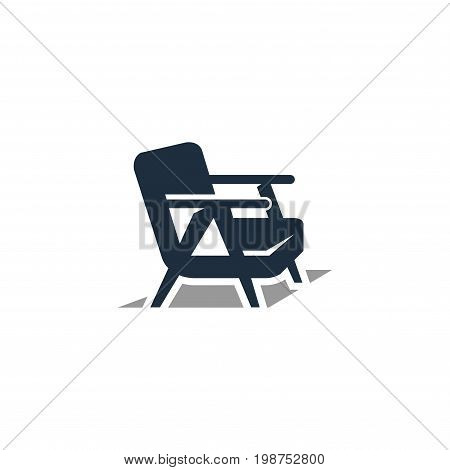 chair icon vintage. navy blue monochrome illustration of wood chair vector icon,eps8,eps10