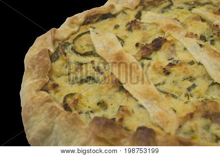 salty cake with italian zucchini and pasta brisee